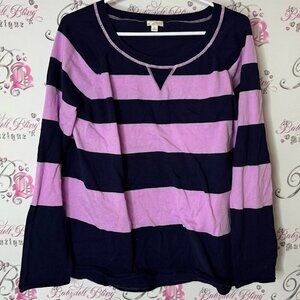 GAP sweater pull over long sleeve striped stripes Navy Blue Knit Sweater comfy